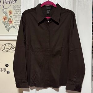Geoffrey Beene Dark Brown Button-Up Shirt